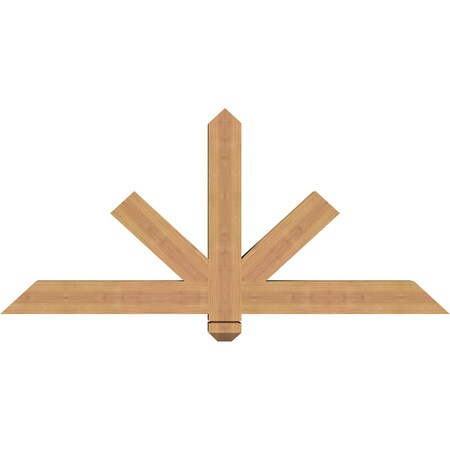 Ekena Millwork Kennewick Timber Gable Bracket, Western Red Cedar, 48"W x 22"H x 3 1/2"D x 3 1/2"F, 11/12 Pitch GBW048X22X0404KEN00SWR